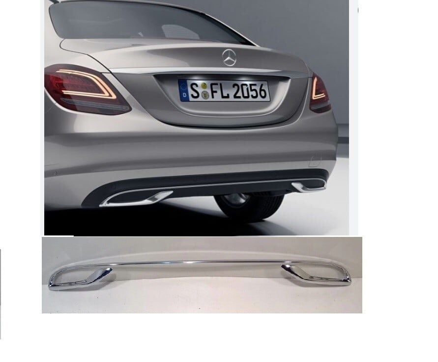 Mercedes-Benz W205 2019 Arka Tampon Spoiler Çıtası Krom