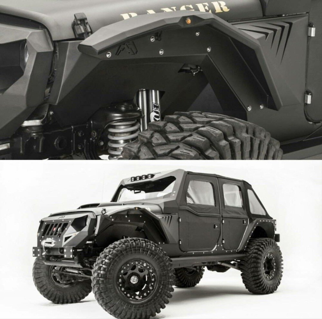 Jeep Wrangler JK (2007-2017) Arası Uyumlu Armor Çamurluk Kabartma Seti ( Dodik - Sac )