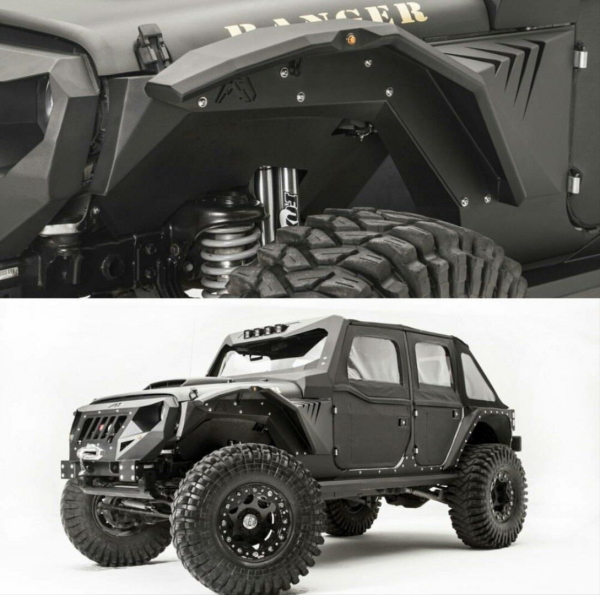 Jeep Wrangler JK (2007-2017) Arası Uyumlu Armor Çamurluk Kabartma Seti ( Dodik - Sac )