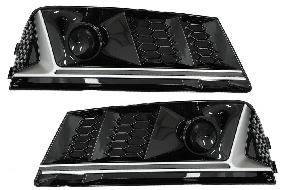 Audi A4 B9 Sedan 2016-2018 RS4 Dizayn S4 Tampon Uyumlu Yedek Parça Silver Mercekli Sis Kapağı