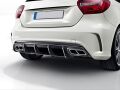 Mercedes W176 16-18 A45 Uyumlu Yedek Parça Difüzör & Egzoz Seti (Parlak Siyah) - Silver Egzoz İle (Amg Paket İçin )