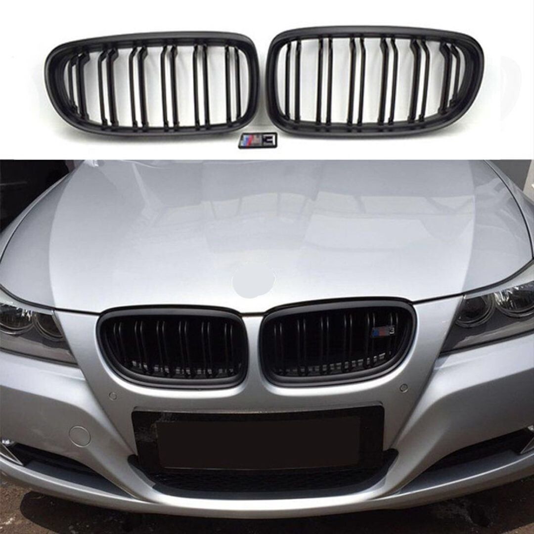 BMW 3 Serisi E90 2008-2011 M3 Böbrek Çift Çizgi Panjur Pıano Black