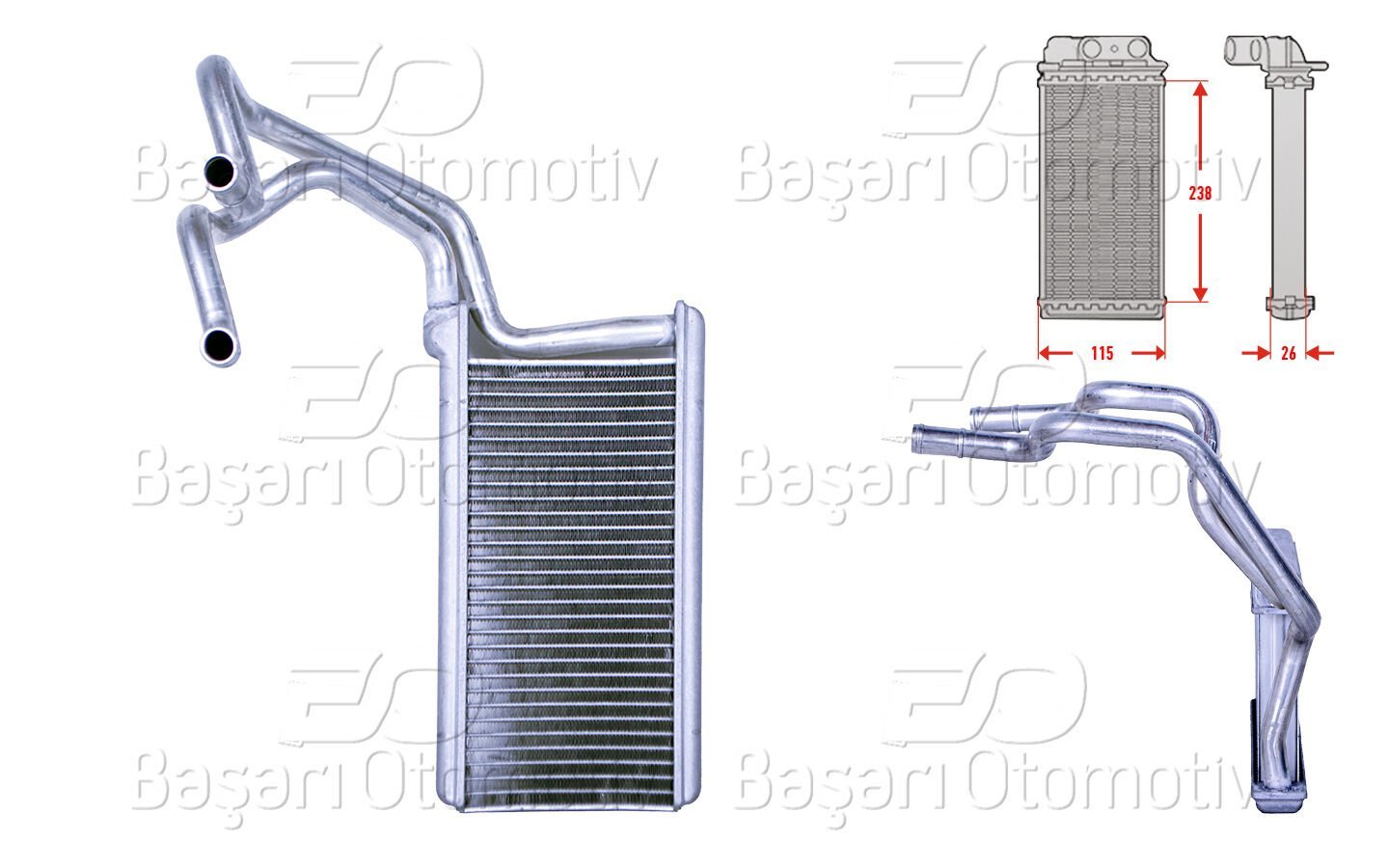 Mitsubishi L200 Triton 2007-2012 Uyumlu Kalorifer Radyatörü