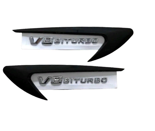 Mercedes V8 Uyumlu Yedek Parça Biturbo Yazı Ve Vent Takımı Piano Black