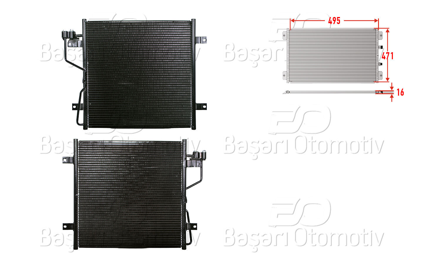 Jeep Cherokee 2001-2008 ve 2010 Sonrası Uyumlu Klima Radyatörü