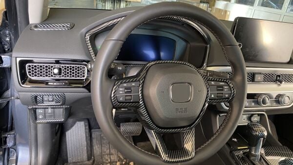 Honda  Civic FE1 2022+ Uyumlu Direksiyon Kaplama Seti / 2 Parça Karbon