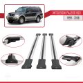 Mitsubishi Pajero (V60) 5 Kapı 1999-2006 Arası ile Uyumlu FLY Model Ara Atkı Tavan Barı Gri 3 Adet