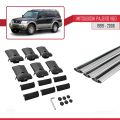 Mitsubishi Pajero (V60) 5 Kapı 1999-2006 Arası ile Uyumlu FLY Model Ara Atkı Tavan Barı Gri 3 Adet