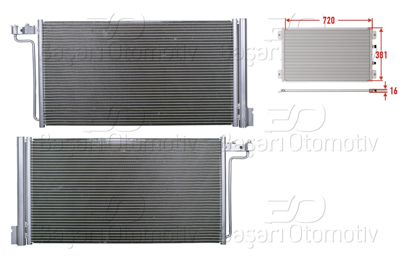 Ford C-Max 2011-2019 Klima Radyatörü 720x381x16 (1.6 TI) - Ford Focus 2010-2018