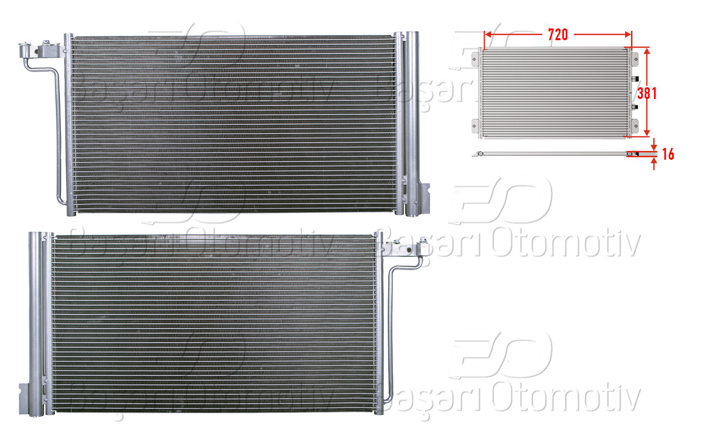 Ford C-Max 2011-2019 Klima Radyatörü 720x381x16 (1.6 TI) - Ford Focus 2010-2018