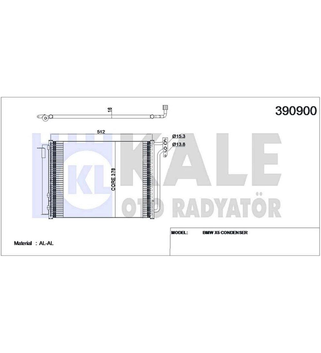 BMW X5 E53 M57 M57N M54 N62 M62 1998-2006 Klima Radyatörü 500X380X15