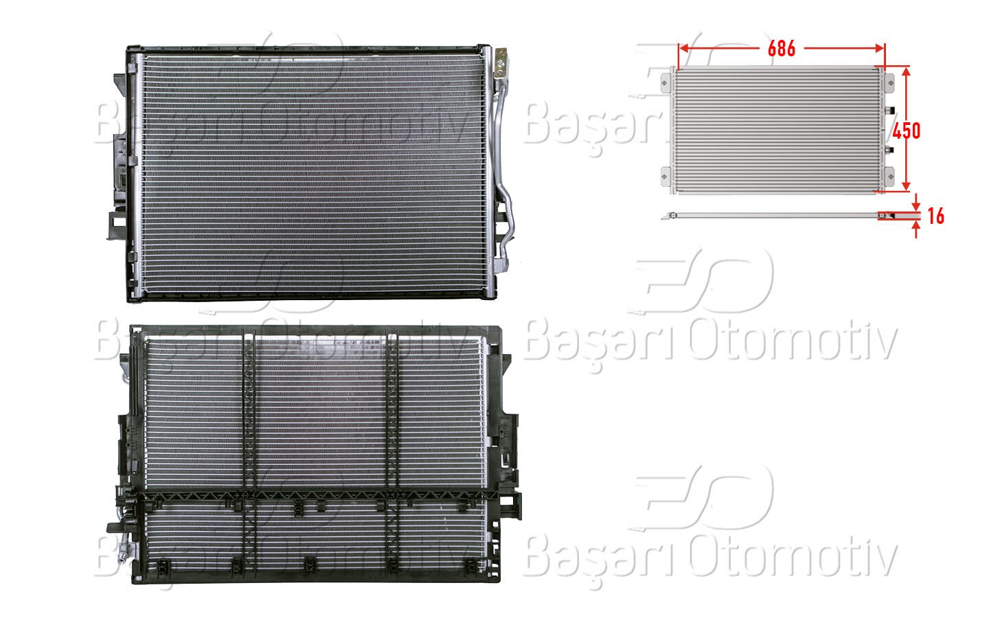 Mercedes-Benz 221 2005 Sonrası Klima Radyatörü 686x450x16