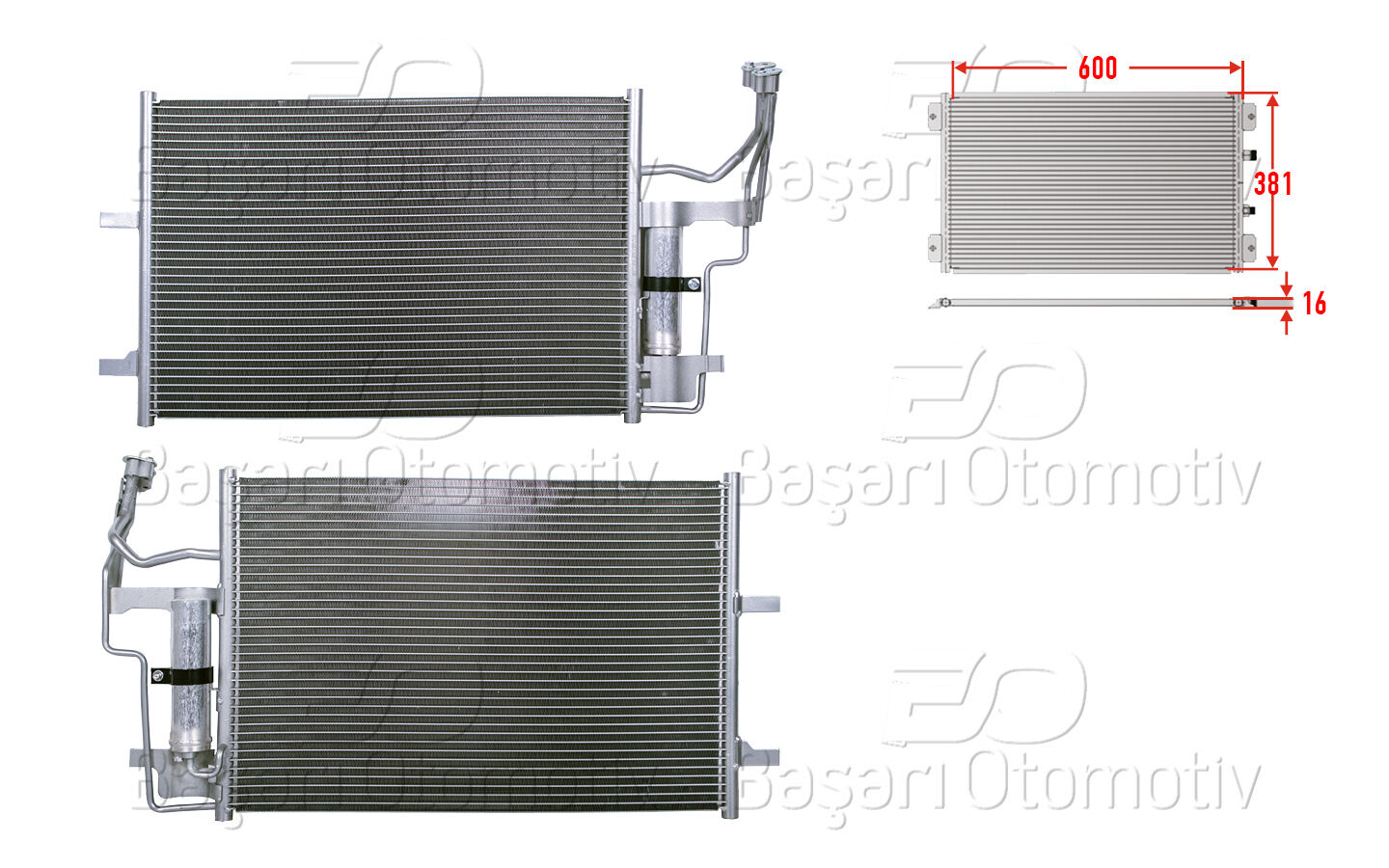 Mazda 3 2003-2008 Klima Radyatörü 600x381x16