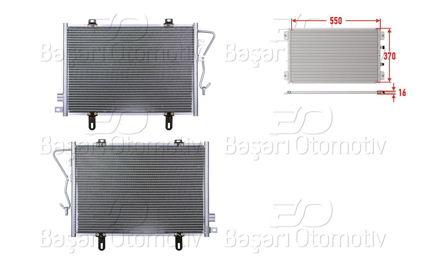 Renault Clio B 1998 Klima Radyatörü 550x370x16