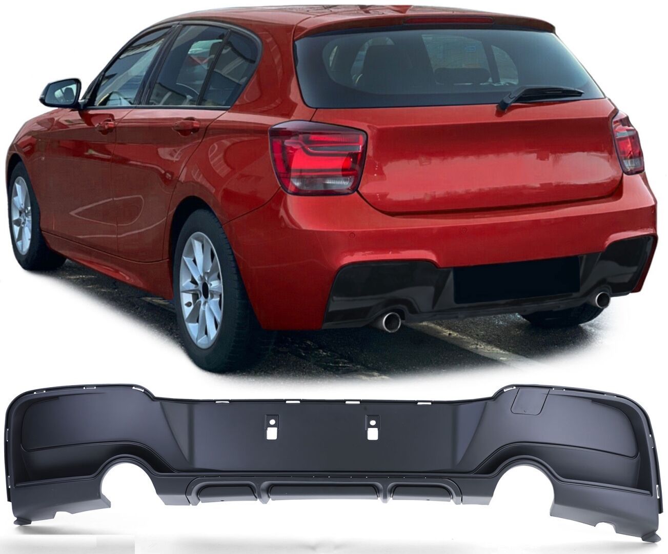 Bmw 1 Serisi F20 2011 - 2015 MT Tampon Çift Çıkış Difüzör ( Tekli Çıkış )