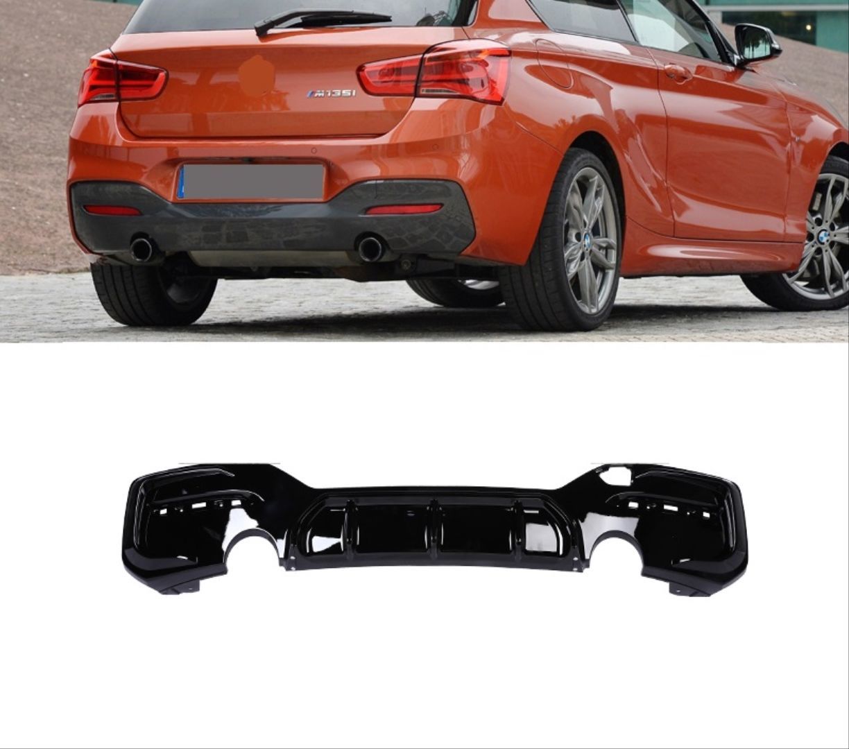 Bmw 1 Serisi F20 2015 - 2018 ( LCI ) MT Tampon Çift Çıkış Difüzör ( Tekli Çıkış )