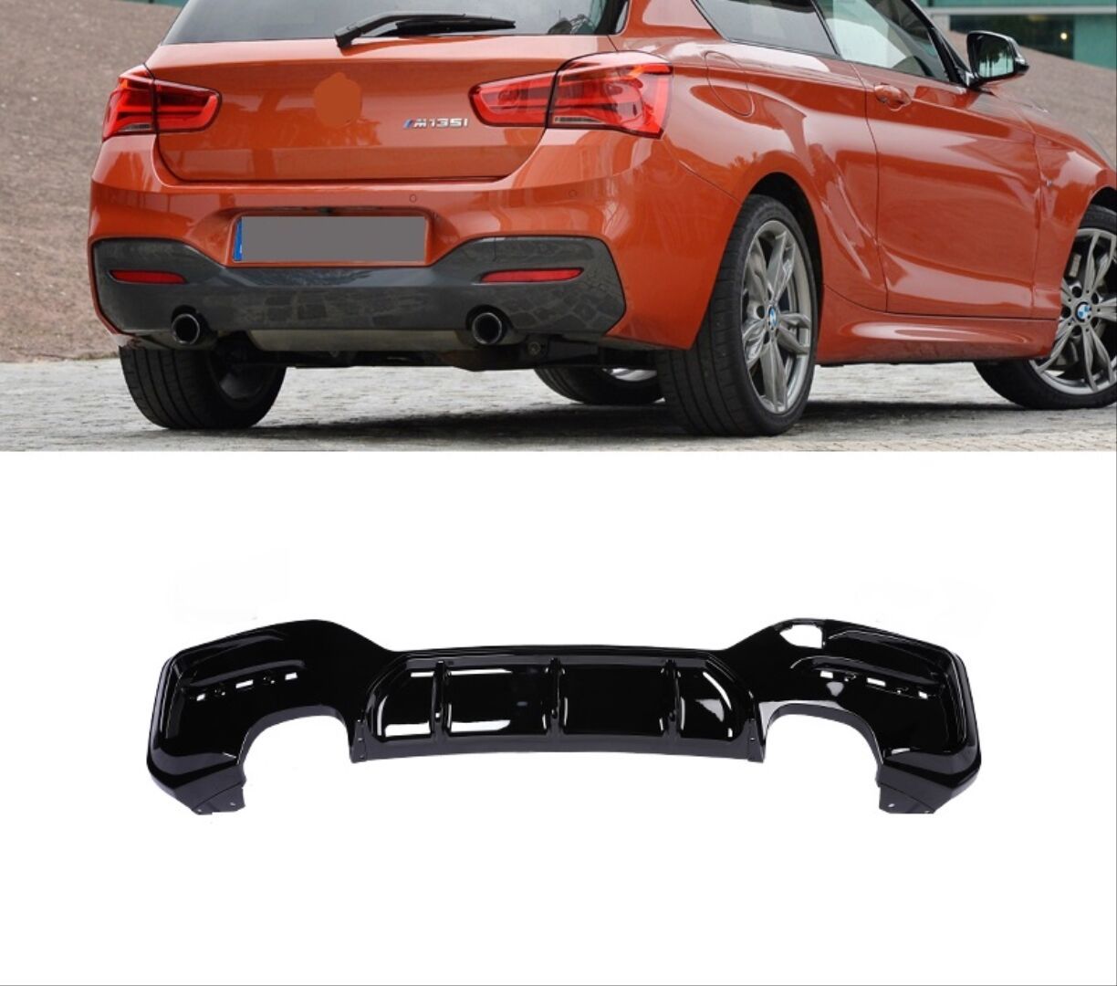 Bmw 1 Serisi F20 2015 - 2018 ( LCI ) MT Tampon Çift Çıkış Difüzör ( İkili  Çıkış )