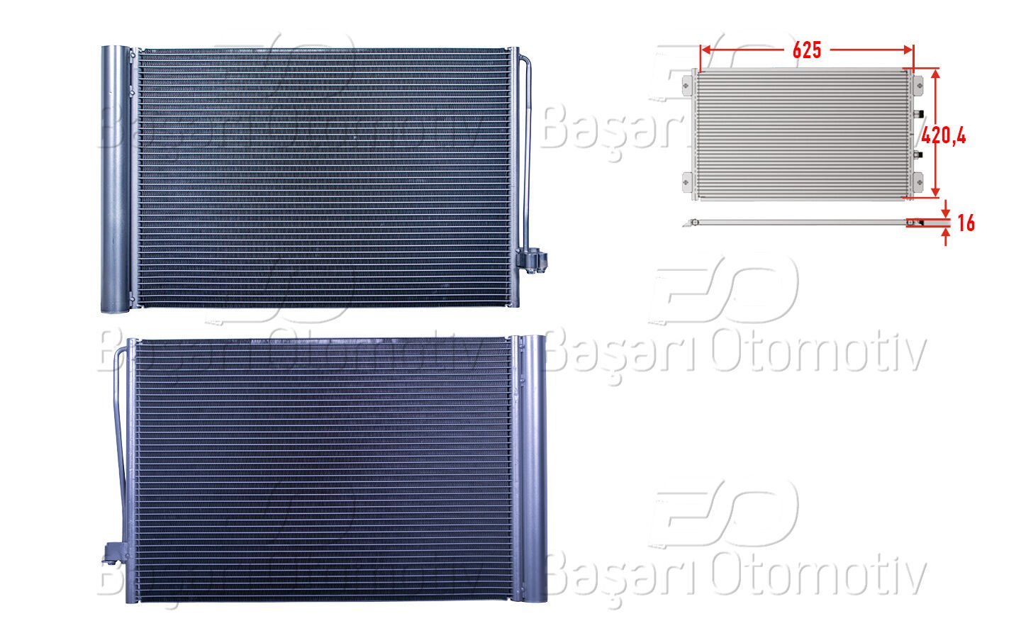 BMW 5 Serisi E60 E61 2000-2010 Klima Radyatörü 625x420 (4x16)