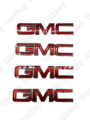 GMC Yapıştırma Bagaj Logosu 4Lü Kırmızı
