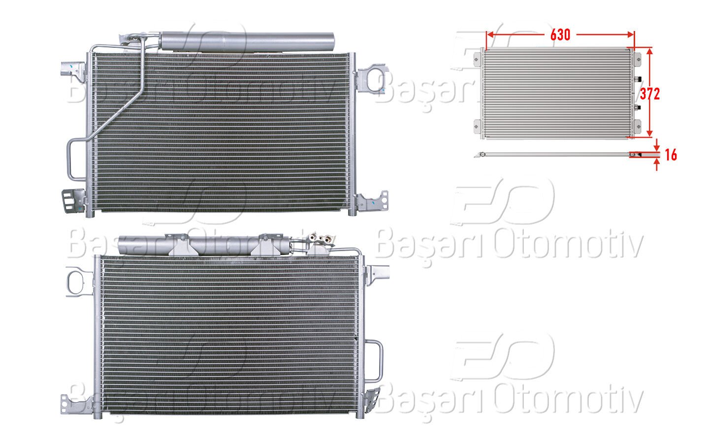Mercedes-Benz C Serisi 2001-2007 Klima Radyatörü 630x372x16 (OEM: 2035000854, 94794, A2035000854)