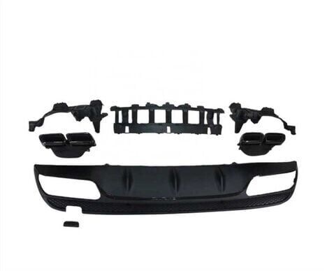 Mercedes W205 C63 Amg Sedan Uyumlu Yedek Parça Difüzör Siyah Egzoz Seti