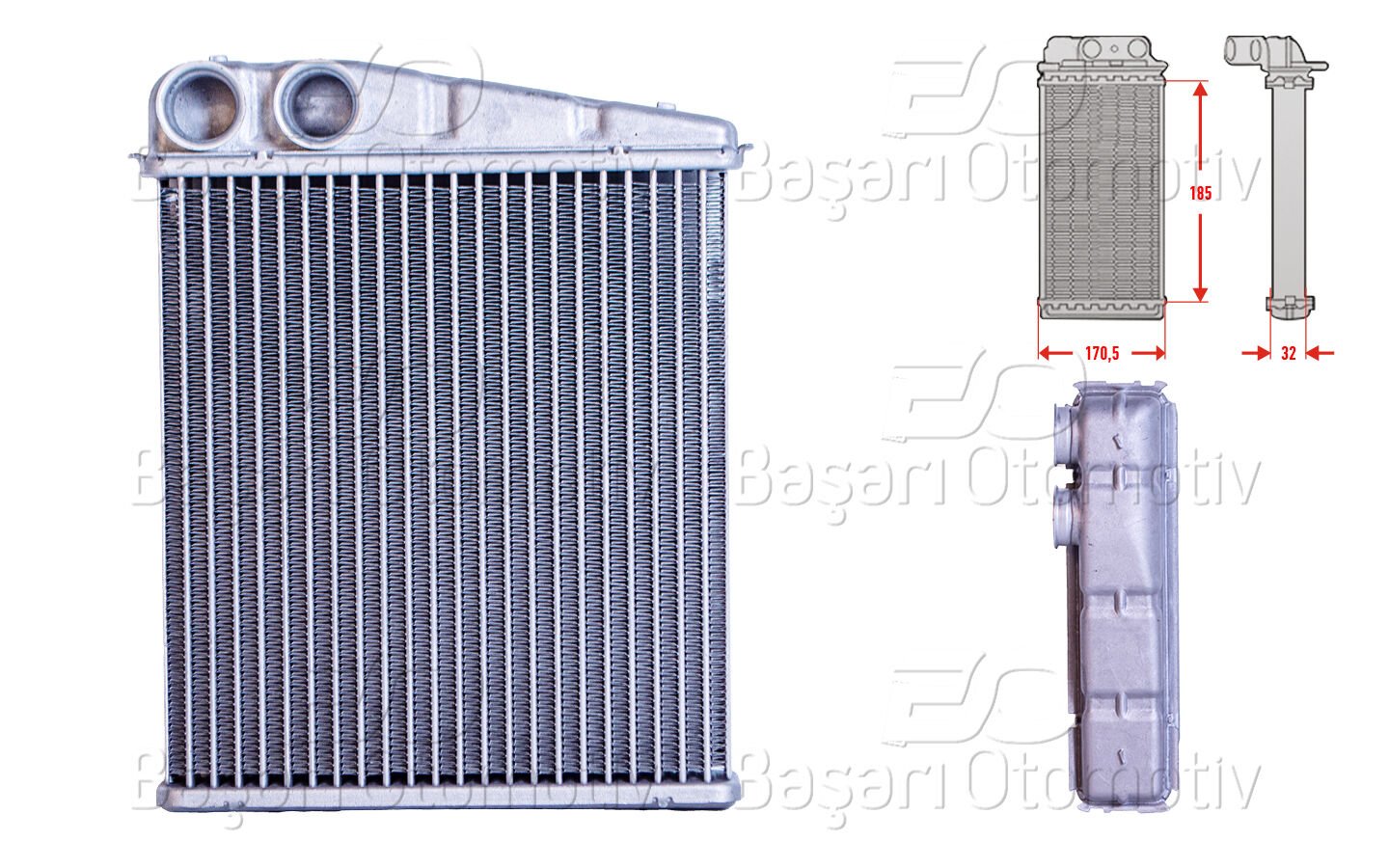 Volkswagen Golf, Caddy, Jetta, Passat, Audi A3, Seat Leon, Skoda Octavia 2004-2013 Uyumlu Kalorifer Radyatörü