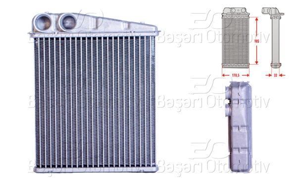 Volkswagen Golf, Caddy, Jetta, Passat, Audi A3, Seat Leon, Skoda Octavia 2004-2013 Uyumlu Kalorifer Radyatörü