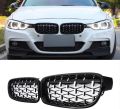 Bmw 3 Serisi F30 2012-2018 Uyumlu Dıamond Panjur ( Böbrek ) Pıano Black