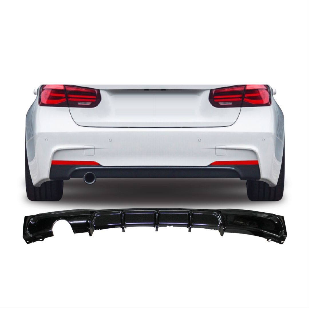BMW 3 Serisi F30 2012-2018 Uyumlu M Difüzör Sol Tek Çıkış Pıano Black