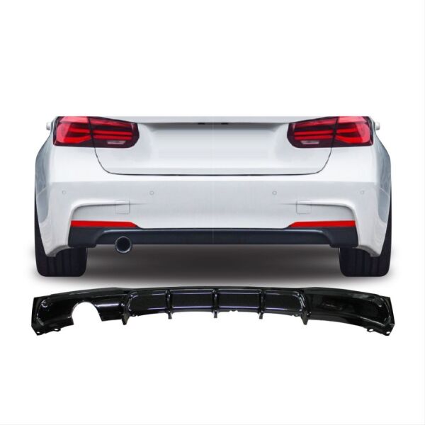 BMW 3 Serisi F30 2012-2018 Uyumlu M Difüzör Sol Tek Çıkış Pıano Black
