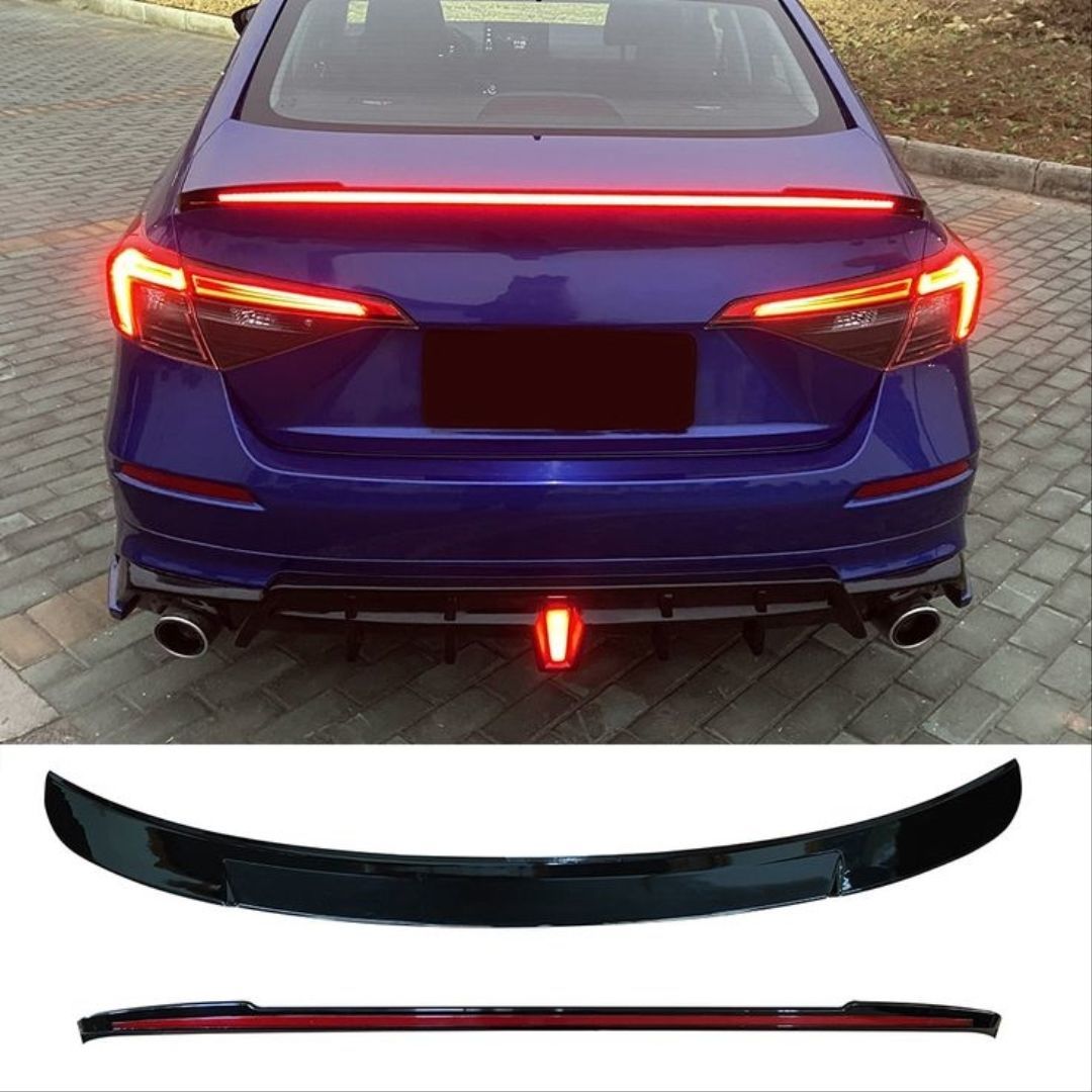 Honda  Civic FE1 2022 Uyumlu Led Spoiler - Piano Black