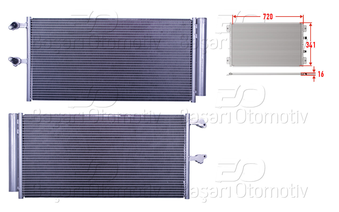 Volvo XC60 2017 Sonrası Klima Radyatörü 720x341x16 (D4, D5)