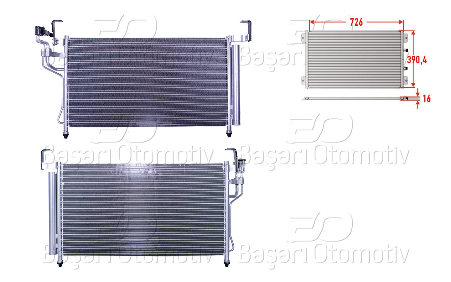 Hyundai H-1 Cargo H-1 Travel 2008 ve Sonrası Uyumlu Klima Radyatörü