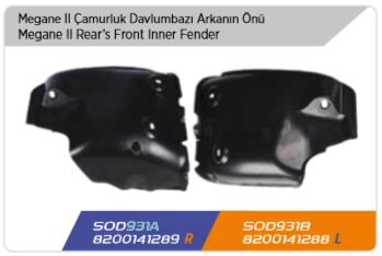 Renault Megane II Sağ Arka Çamurluk Davlumbazı Önü