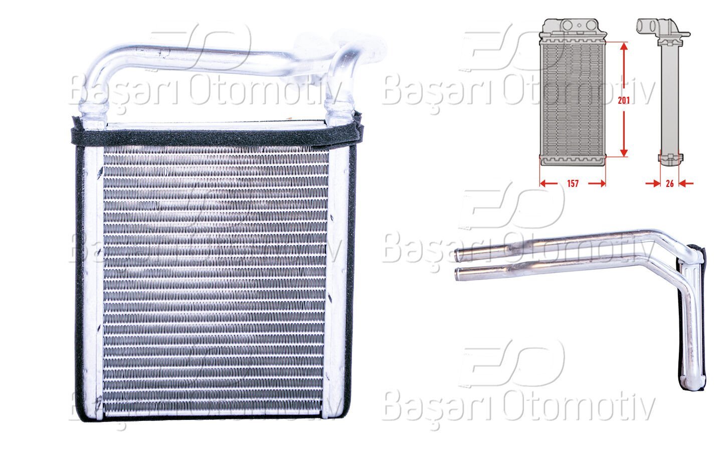 Hyundai Accent 4 ve Kia Rio 3 Kalorifer Radyatörü 210x150 mm