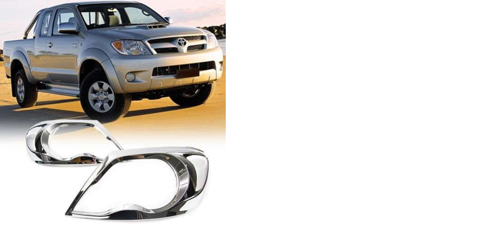 Toyota Hilux Vigo 2005-2011 Uyumlu Yedek Parça Ön Far Kaplama ABS Krom Parça