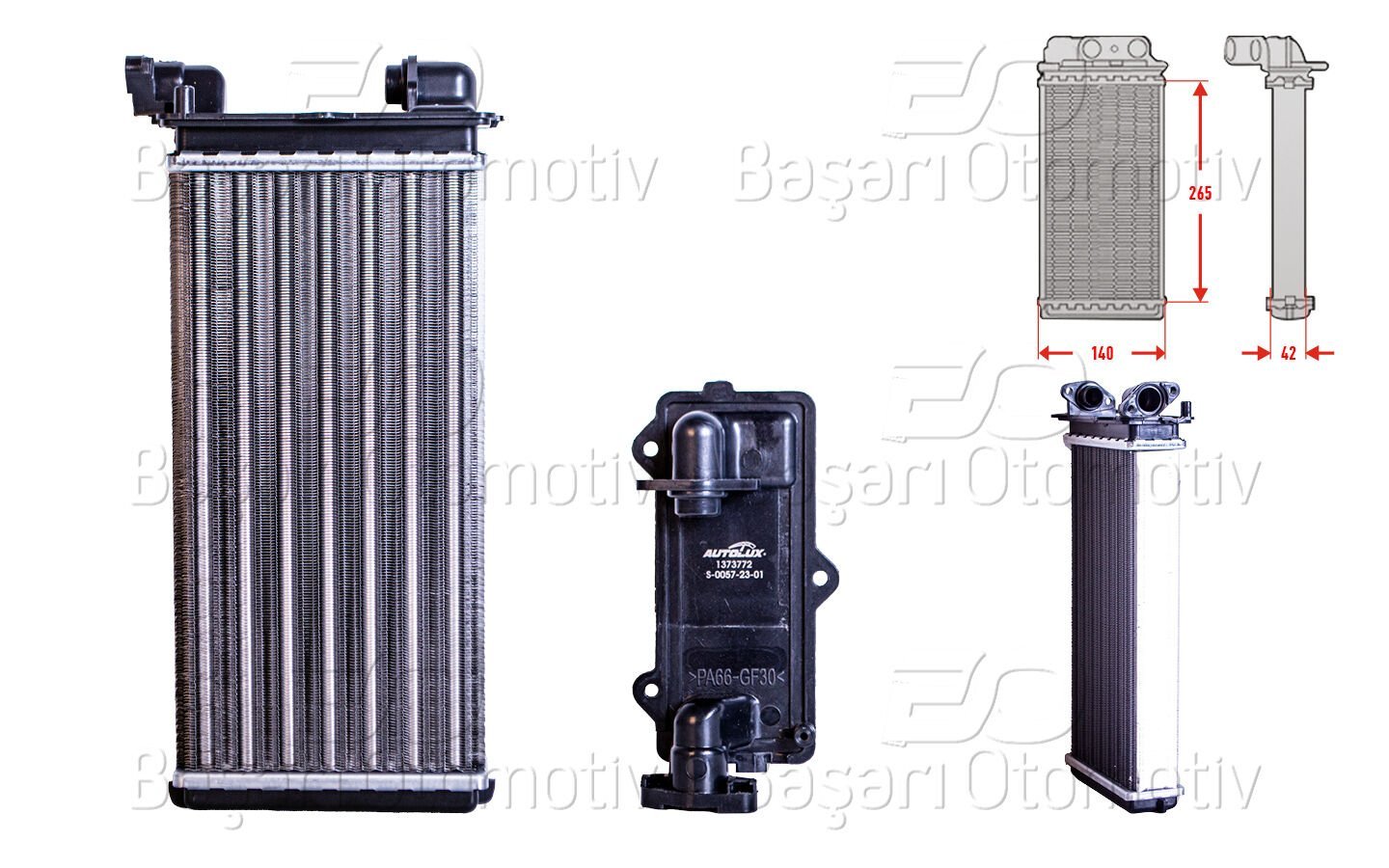 BMW E30 315 316i 318i 323i 324i 325i 1982 Sonrası Kalorifer Radyatörü Mekanik 264X134 mm