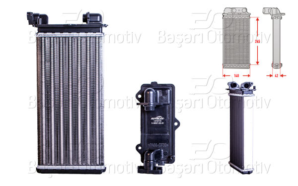 BMW E30 315 316i 318i 323i 324i 325i 1982 Sonrası Kalorifer Radyatörü Mekanik 264X134 mm
