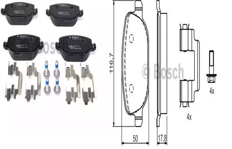 BOSCH B 0986424775 Ön Fren Balatası – Fiat Ducato, Peugeot Boxer ve Citroën Jumper İçin Uyumlu
