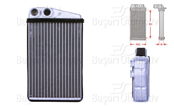 Renault Grand 2 Megane 2 Scenic 2 1.4 1.5 DCI 1.6 1.6 16V 1.9 1.9 D 1.9 DCI 2.0 DCI 2003 ve Sonrası Kalorifer Radyatörü Brazing 220x144 MM