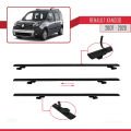 Renault Kangoo 2 (X61) 2007-2020 Arası ile Uyumlu BASIC Model Ara Atkı Tavan Barı Siyah 3 Adet