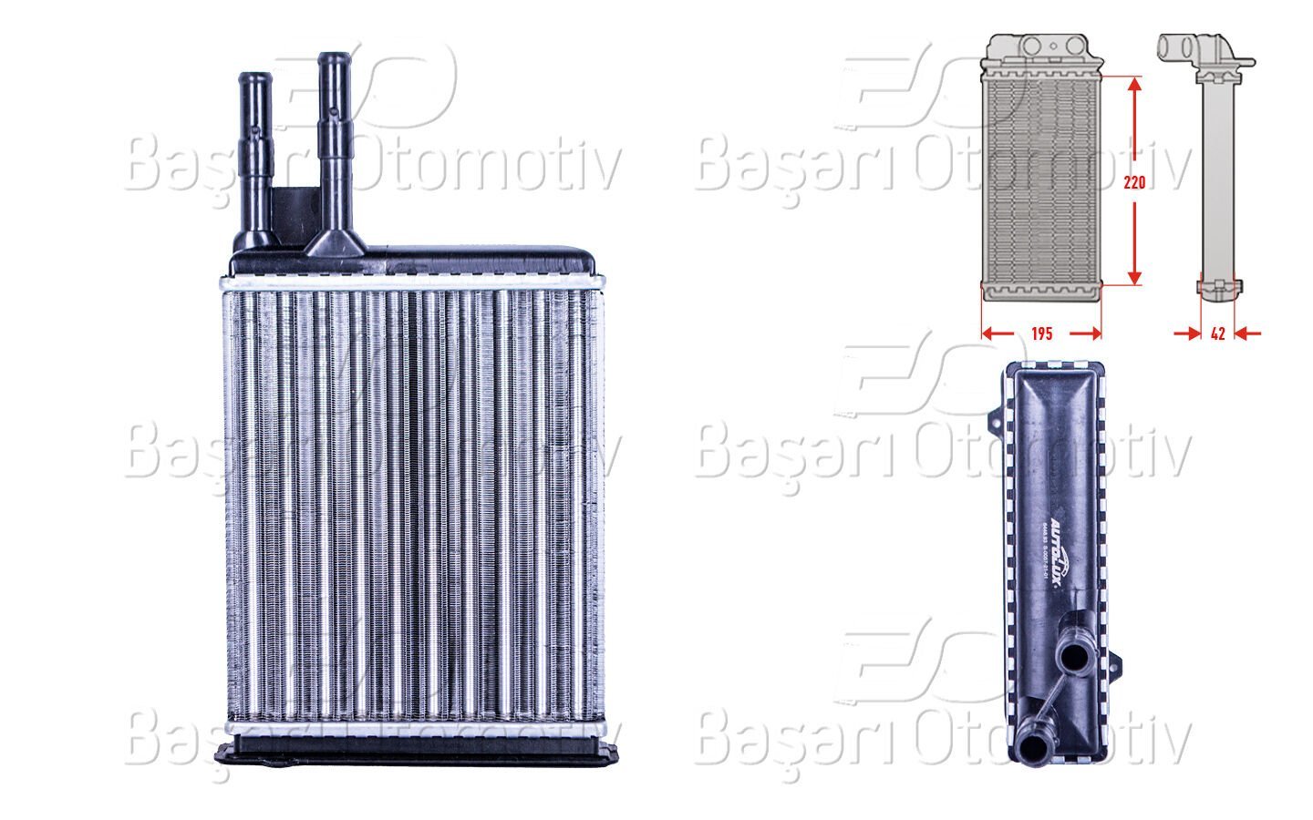 Fiat Ducato Boxer Jumper 1.9D 1.9TD 2.5TDI 2.8JTD 1994 2002 Kalorifer Radyatörü Mekanik MT AT 220X195X42 Mm