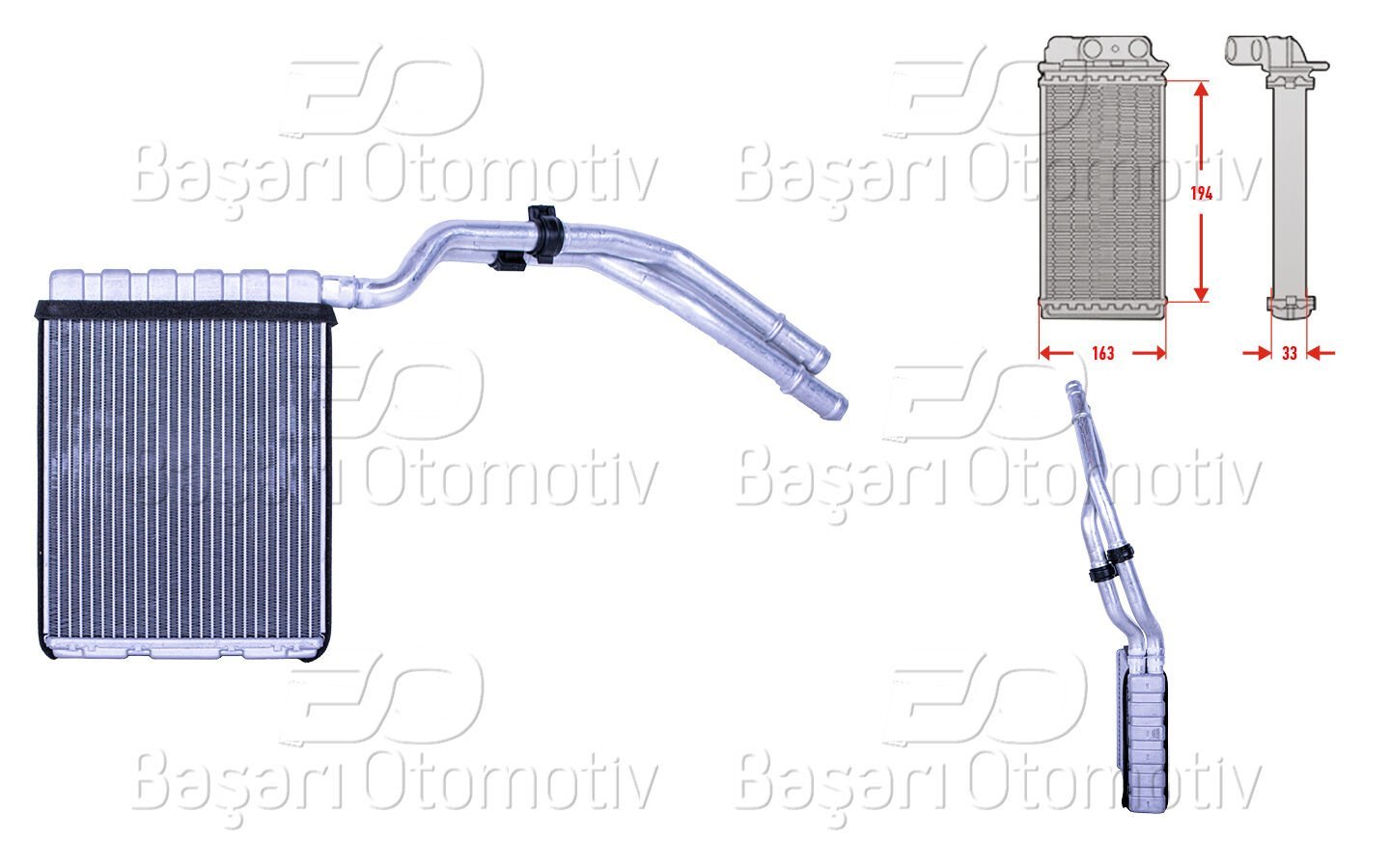 Ford Galaxy S-Max Transit 2006 ve Sonrası Uyumlu Kalorifer Radyatörü