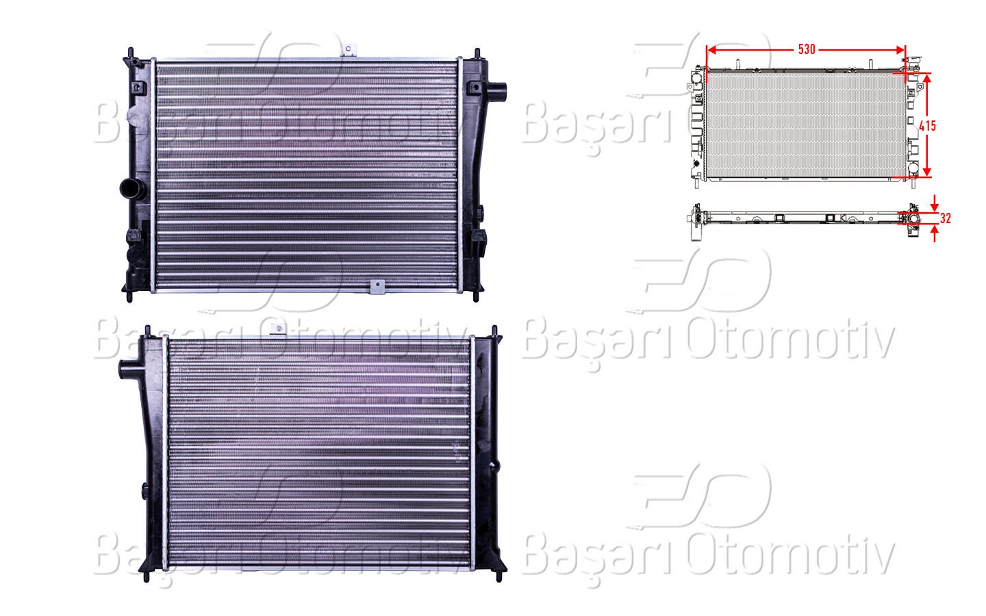 Opel Ascona C Kadett D 1.6 1.8 1981 Su Radyatörü Mekanik MT 530X415X32