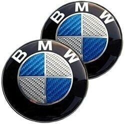 Bmw Uyumlu Yedek Parça Karbon Logo 7.0 x 7.0 Mavi Gri (AL-48)