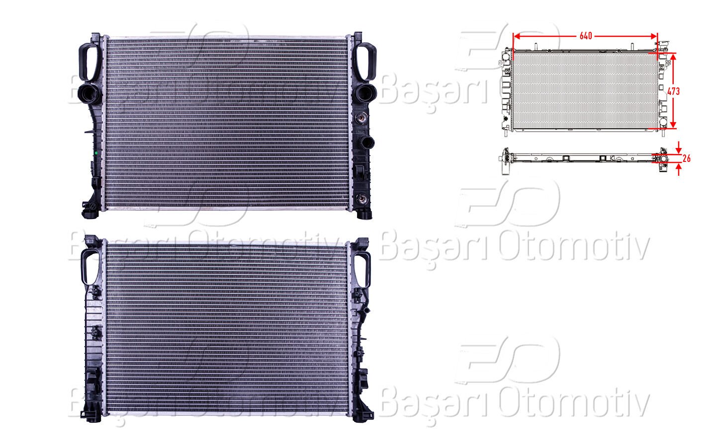 Mercedes-Benz E240 E320 M112 E200 E220 2.2CDI 2002 Sonrası Su Radyatörü Brazing MT AT 640X473X26