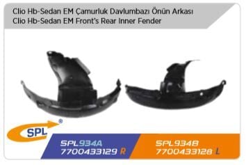 Renault Clio II Symbol 1998-2002 Sol Ön Arka Çamurluk Davlumbazı