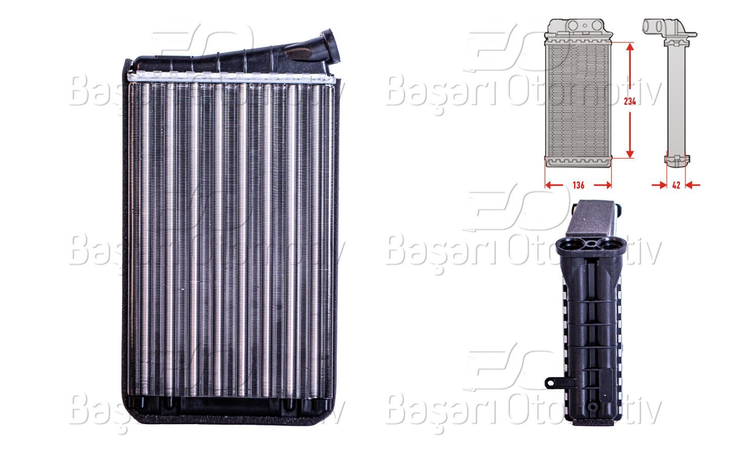 Opel Omega B 1994-2003 Kalorifer Radyatörü Mekanik MT-AT 240X148 mm