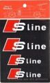 Audi Sline  Uyumlu Yedek Parça Sticker 4 Adet Beyaz
