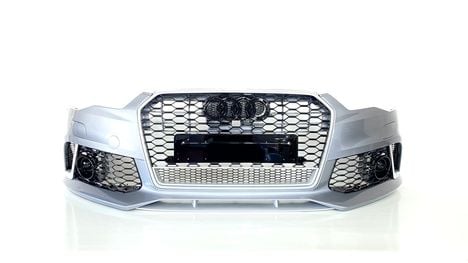 Audi A6 2015-2018 İçin Uyumlu Rs6 Ön Tampon Panjur Seti (Krom Çerçeve)